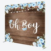 Lofaris Floral Wooden Baby Shower Square Tension Backdrop